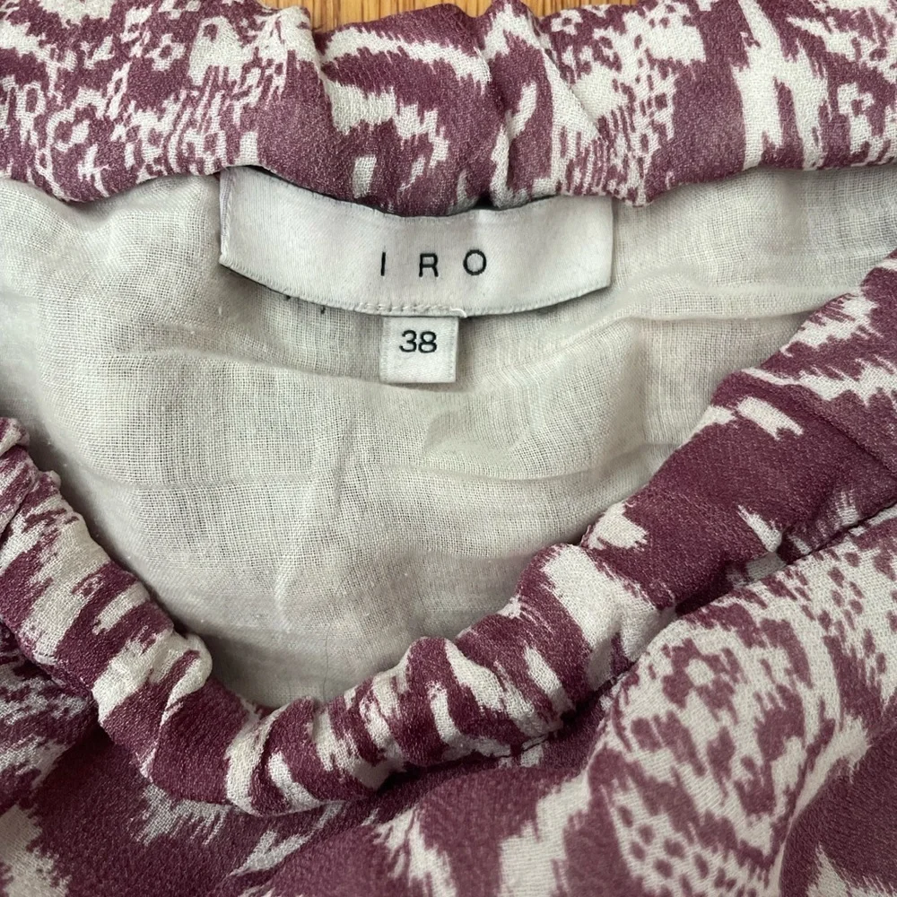 IRO Adele Ikat Print Shirred Mini Skirt 38 EU/ M US